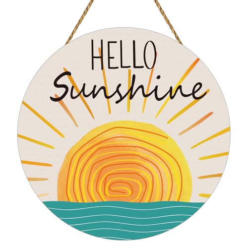 Summer Decor Wreaths for Front Door Hello Sunshine Door Decor Wooden...
