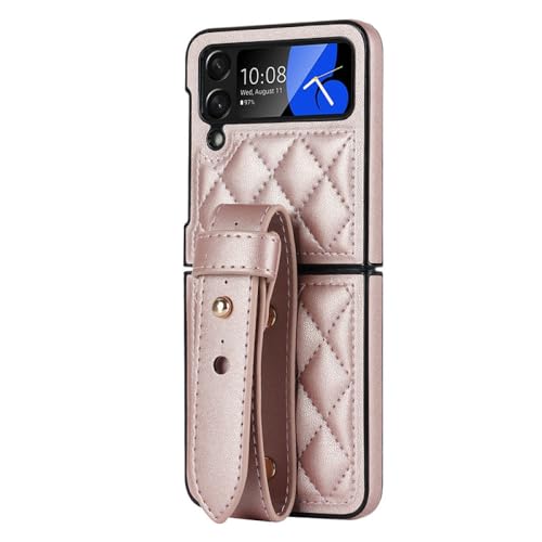 Protection antichoc béquille pour Samsung Galaxy Z Flip 4 5 avec dragonne cuir