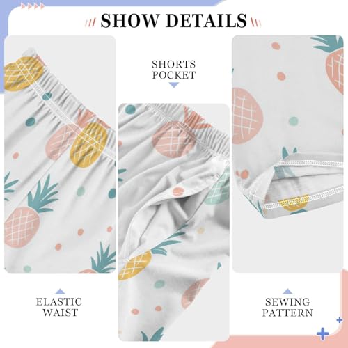 Cute Pineapples Colors Boys Pants Girl Sleep Pants Long Trousers Elastic Waist Lounge Bottoms S4