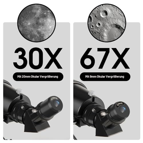 Teleskop für Erwachsene, 90 mm Blende, 600 mm Refraktor-Teleskop für Kinder und Anfänger...