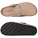 Litfun Unisex Genuine Suede Clogs Soft Footbed Leather Potato Shoes Comfort Slip On Clogs with Arch Support, Taupe, EU 39