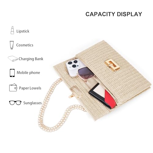 Image of RNIEGA Straw Shoulder Bag for Women Straw Purse for Woven Envelope Bag Summer Purses for Women 2025 Vacation Handbags