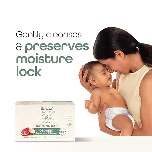 Image of Himalaya Botanique Baby Bathing Bar 125g | Organic | Preserve Moisture Lock | No Tears | Dermatologically Tested | Helps Protect Skin Barrier | pH 5.5 | Hypoallergenic | No Added Fragrance