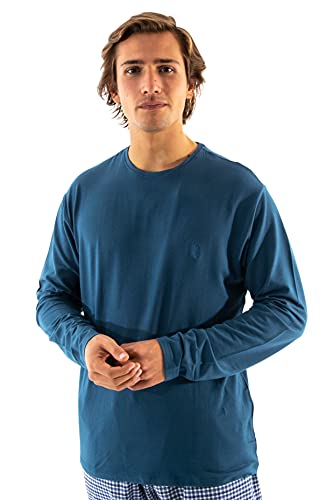 El Búho Nocturno - T-Shirt Manche Longue C Round Plain Royal Blue 95% Coton 5% Élasthanne Taille 6 (XXL) Cover