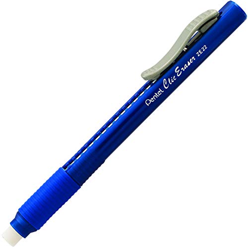 Pentel Clic Eraser Grip, Retractable Eraser, Blue Barrel, Box Of 12 (Ze22C) #TOP3