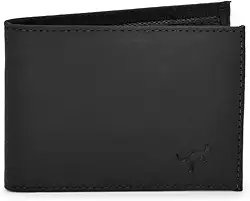 Carteira Masculina Slim Pequena Luxo Couro Legítimo Natural (Preto)