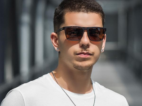 ZENOTTIC Polarized Sunglasses Men Square: Unbreakable TR90 Frame Carbon Fiber Temple UV400 Protection Sun Glasses for Driving - Image 2