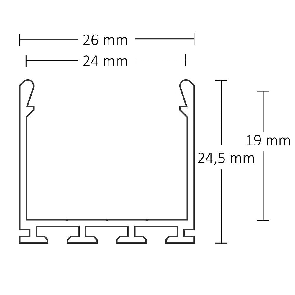 LED profil aluminiowy Wing, anodowany długość 2 m