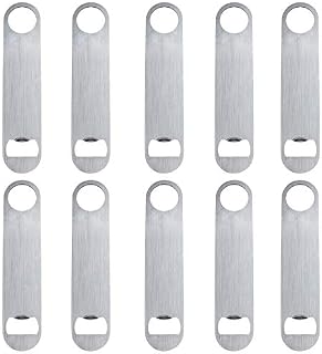TsunNee Heavy Duty Bar Blade Bottle Openers, Stainless Steel Flat Beer Bottle Openers, Silver, 10-Pack