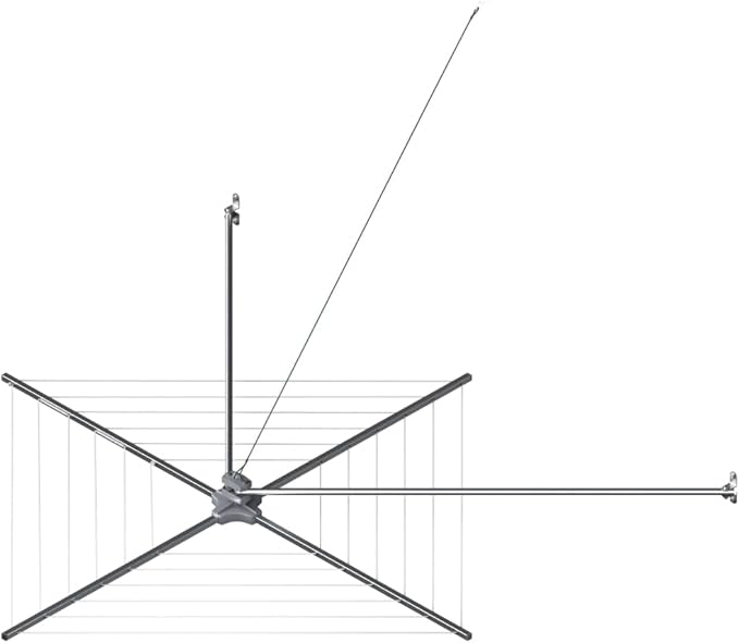 Cuncial - Tendedero B2 | Tendedero Giratorio Tipo Avión | Fabricado en Acero Inoxidable y Aluminio | Medidas: 110 x 110 | Tendedero Exterior/Interior
