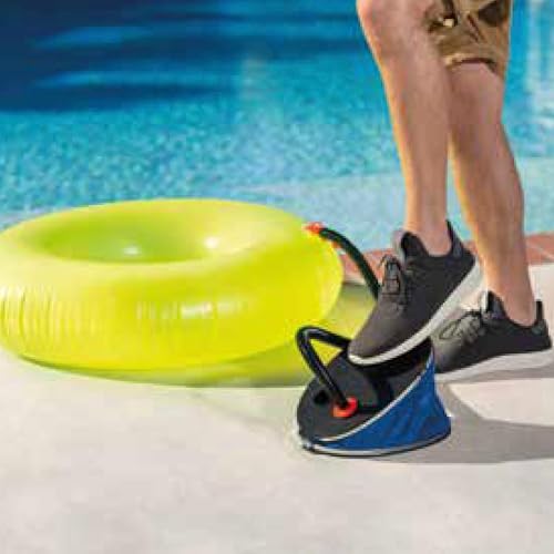 Intex 68610E Giant Bellows Fußpumpe - Luftpumpe - 30 cm - Mit 3 Düsenaufsätze Schwarz