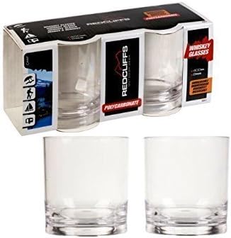 2 X 400Ml Polycarbonate Whiskey Glasses Unbreakable Tumblers