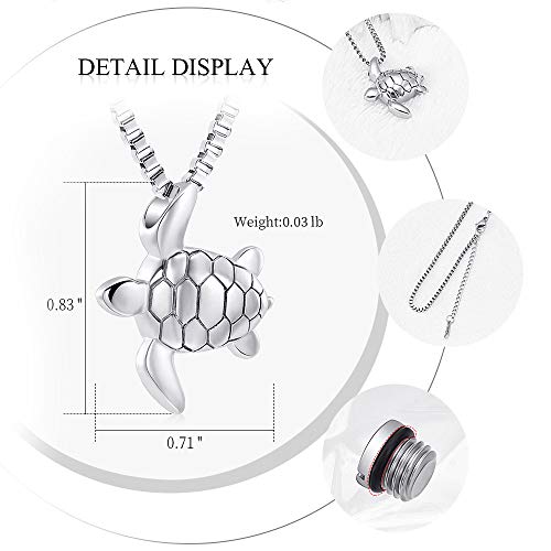 XSMZB Sea Turtle Cremation Jewelry for Ashes Urn Necklace for Ashes Cremation Jewelry for Ashes Necklace for Men Women Memorial Ash Keepsake Pendant (Big Black)