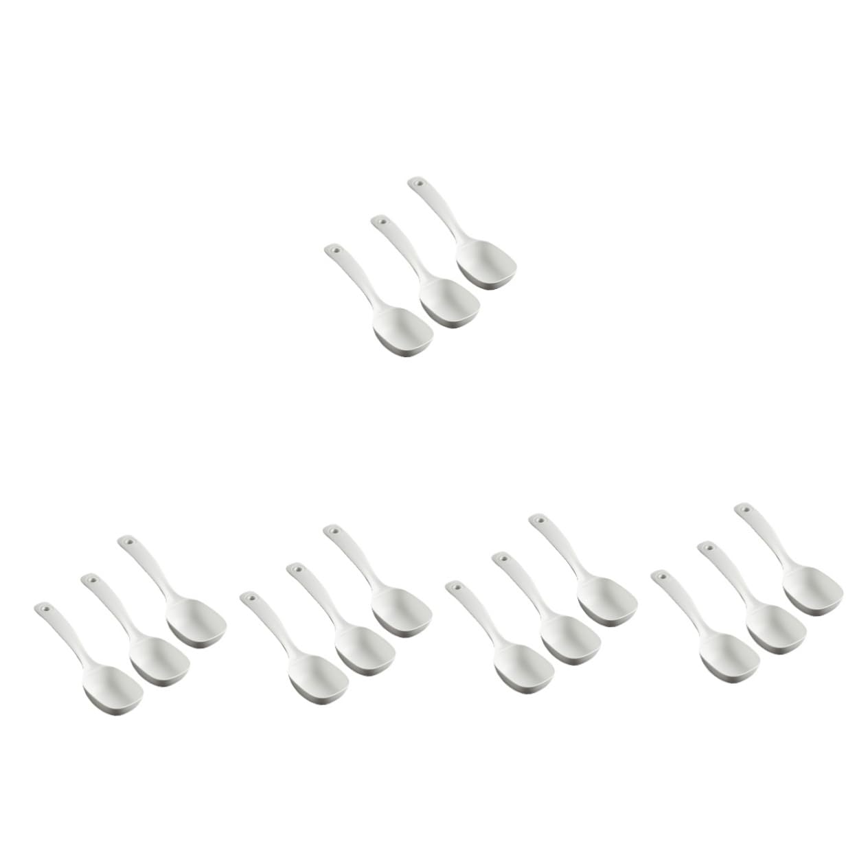 PRETYZOOM 5 Set Di Cucchiai Da Minestra Riutilizzabili in Stile Occidentale Grandi Per Porridge Per Cucinare 3 Pezzi * 5