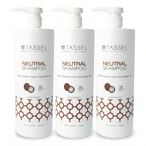 Champú Profesional Neutro Coco 1L x3 – Champú Uso Frecuente Todo Tipo de Cabello – Limpieza Suave Diaria – Formato Ahorro Peluquería (Pack 3)