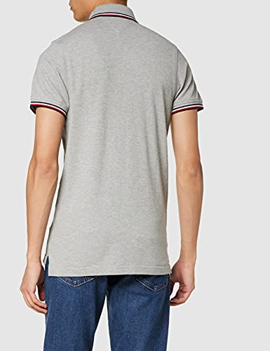 Tommy Hilfiger Polo Homme Core Tommy Tipped Slim-Fit Polo, Gris (Medium Grey Heather), L - Image 5