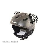 Unsere Helmohren werden einfach mit dem mitgelieferten Klettband sicher am Helm befestigt.