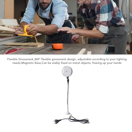 15W 1500lm 6500k Lumière Blanche avec Col en Ajustement Réglable à 360 Degrés, pour Atelier CNC Lathe Moulinling Workbench Industriel (Prise UE)