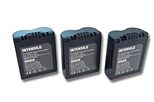 INTENSILO 3X Batería Li-Ion 750mAh (7.2V) para cámara, cámara de vídeo Panasonic Lumix DMC-FZ35, DMC-FZ38, DMC-FZ50 como CGA-S006, CGA-S006E, DMW-BMA7