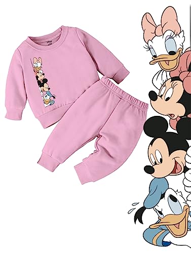 Image of Minicult Kids Cotton Co-ords Full Sleeve Sweatshirt and Pant Set with Character Print