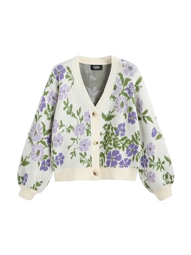 CIDER Tea in The Garden Knit Cardigan: Multicolor, M