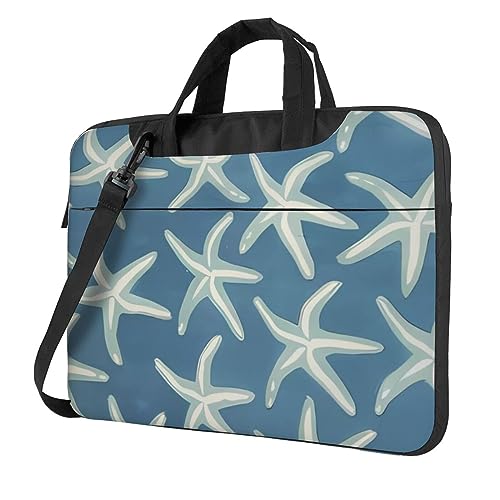 Sac d'ordinateur imprimé laine côtière et étoile de mer avec bandoulière confort
