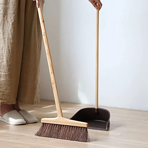 Besen- und Kehrschaufel-Set für zu Hause, Langer Holzstielbesen mit Kehrschaufel, Aufrechtstehender Besen und Kehrschaufel-Kombination für die Reinigung von Böden im Büro, in der Lobby – Bild 3