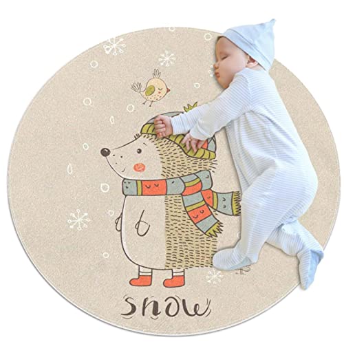 Tapis de sol circulaire Hérisson Joyeux Noël, une idée cadeau déco originale - 2