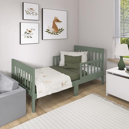 Image of Dream On Me Finn Toddler Bed, GREENGUARD Gold, Pinewood, Meadow Green