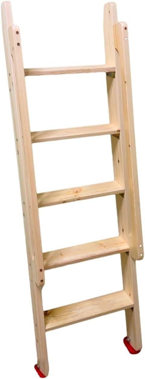 Floor-Standing Bunk Bed Ladder Versatile Attic Ladder Step Ladder with Safety Handrail Hook Retainer