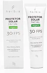 Herbia Protetor Solar Facial Pele Mista/Seca 30 Fps Natural E Vegano