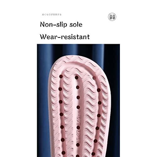 Womens Slippers, Men's Slippers Summer, Open Toe Slippers for Women,Home Indoor Bathroom Bath Outer Wear Thick Bottom Men's Sandals (Color : White, Size : EUR 42-43)4