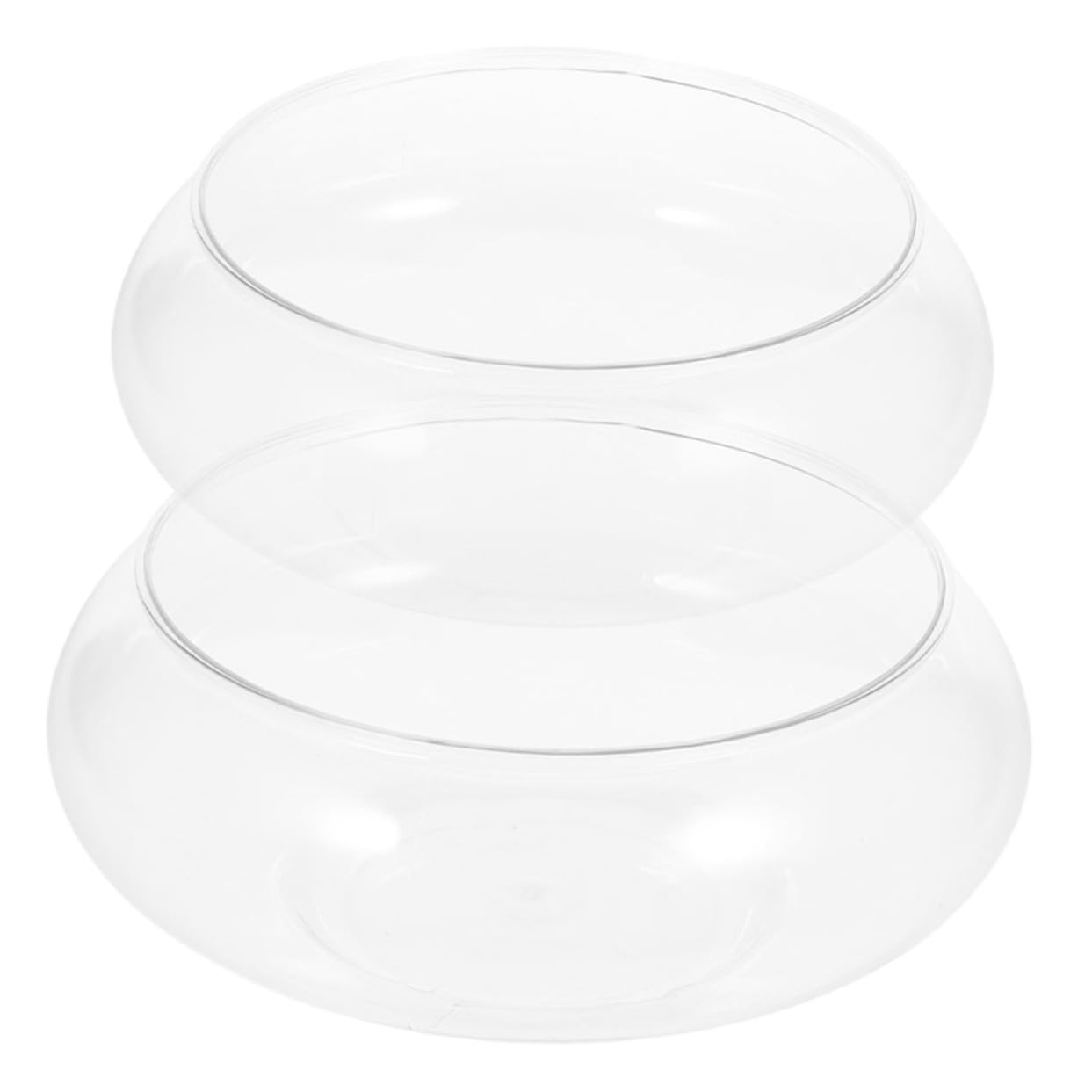 BESPORTBLE 2pezzi Acquario Per Pesci in Plastica Trasparente Boccia Rotonda Da Tavolo Piccolo Acquario Portatile Per Ufficio e Casa Per Pesci Viventi