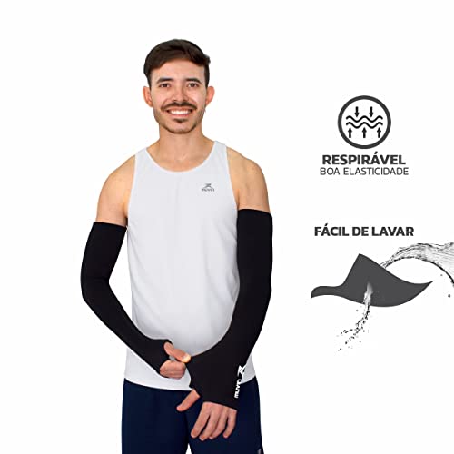 Manguito Esportivo Longo Pro HC com Cobertura da Mão Muvin - Proteção Solar UV50+ - Costura Flat e R