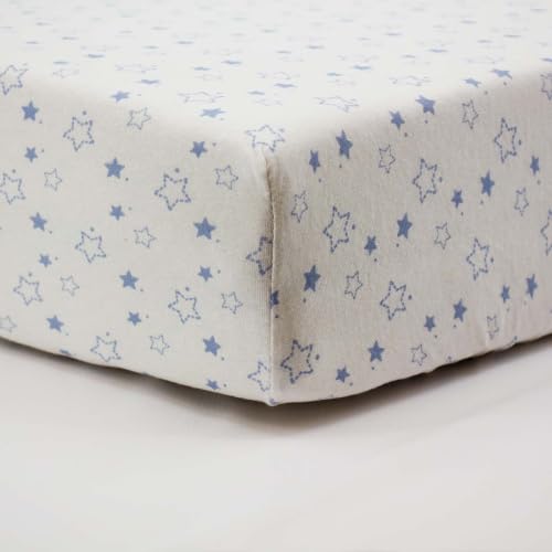 BabyCalin - 2er Set Spannbettlaken Blauer Stern 70x140x17cm