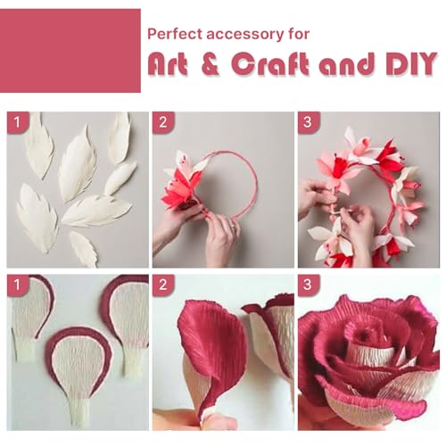 Image of PartyWoo Crepe Paper Streamers 6 Rolls 492ft, Pack of Dusty Pink Crepe Paper Streamers Decorations, Crepe Paper for Birthday Decorations, Party Decorations, Wedding Decorations (1.8 in x 82 Ft /Roll)