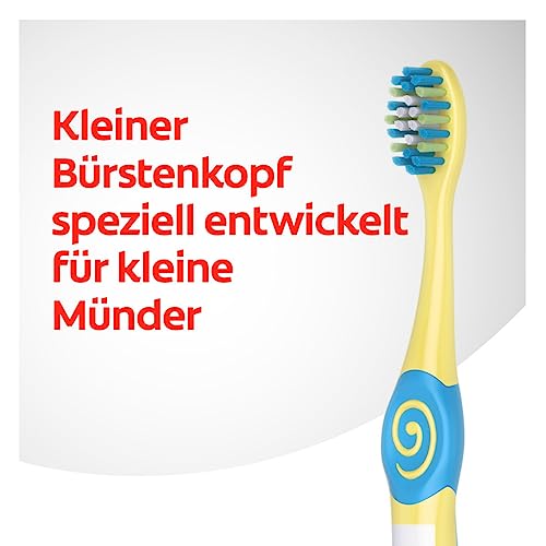 Colgate Zahnbürste Smiles für Kinder 2-6 Jahre, extra sanft, 1 Stück - Handzahnbürste mit Saugnapf, Minions- oder Trolls-Design (nicht frei wählbar) – Bild 4