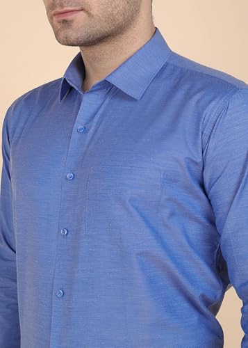 Image of 7-DAYS Men's Premium Formal Shirt - Cotton Blend, Regular Fit, Full Sleeve, with Pocket, Durable & Easy Care - Perfect for Office Wear