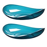 HACLEN Picknickteller aus Kunststoff, Campingteller, Kunststoff-Partyteller, unzerbrechliche wiederverwendbare Teller für alle Zwecke und jedes Alter, Blau, 2 Stück