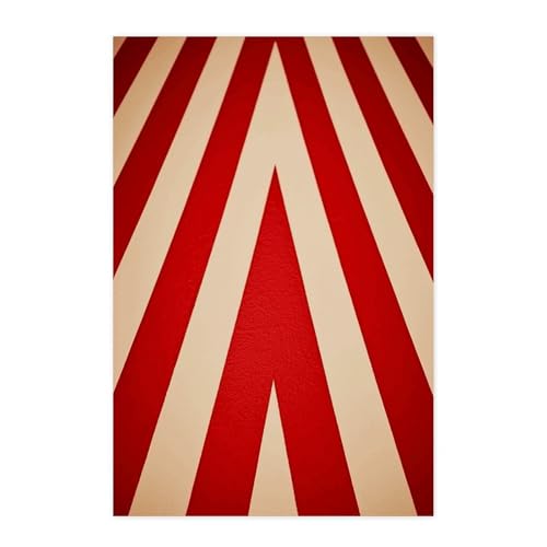 Poster mural vintage rayures rouges blanches déco chambre et mur TV salon