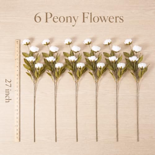 6 Pcs Faux Silk Peony Artificial Flowers - image 6