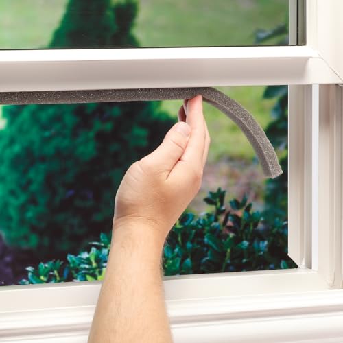 Image of M-D Building Products 02097 3 /8 in. x 1 /2 in. x 17 ft. Gray Economy Foam Window Seal for Large Gaps