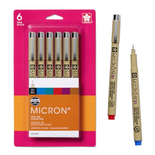 Image of SAKURA 30063 6-Piece Pigma Micron 01 Ink Pen Set,Blue
