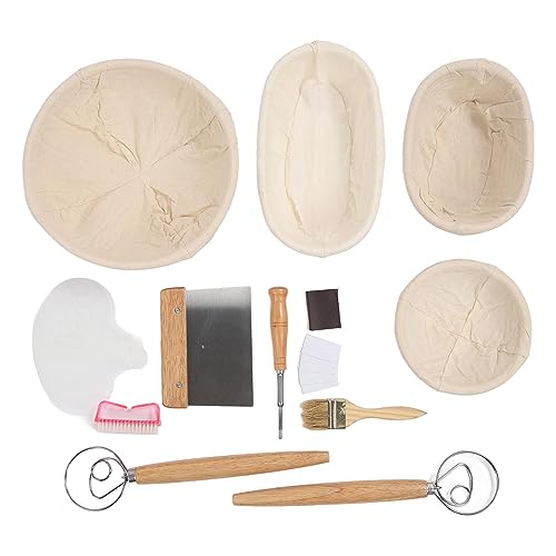 Conjunto de Cesta de Impermeabilização de Pão, Ferramentas para Fazer Pão de Massa Fermentada, Oval