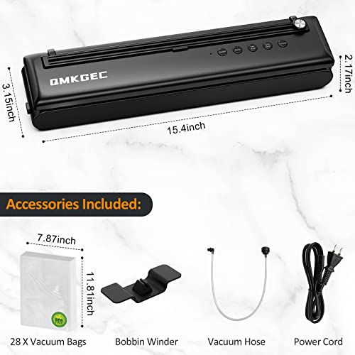 Vacuum Sealer Machine Food Saver Vacuum Sealer Machine With Cutter And 28 Bags, Automatic Air Sealing System For Food Fresh, Dry & Moist Modes, Compact & Magnetic Design For Seal A Meal #TOP5