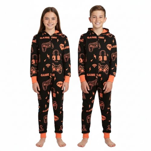 A2Z 4 Kids Baumwolle Strampelanzug Für Kinder Strampelanzug Pyjama - Cotton Onesie 182 Game Time Black._13