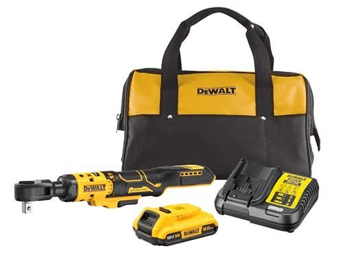 DEWALT 18V XR 1/2IN Open Head Ratchet 1 X 2AH, Yellow - Image 3