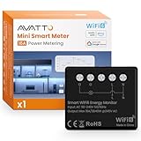 AVATTO Mini WiFi 6 Smarter Stromzähler, 1 Kanal, 16A, Leistungsmessung, Echtzeit-Energiezähler, Kompatibel mit Alexa & Google Home, kein Relaisschalter