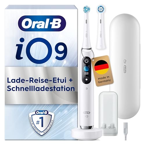 Oral-B iO Series 9 Elektrische Zahnbürste — Electric Toothbrush, Inkl. 2 Aufsteckbürsten, Lade-Reise-Etui, Schnellladest...