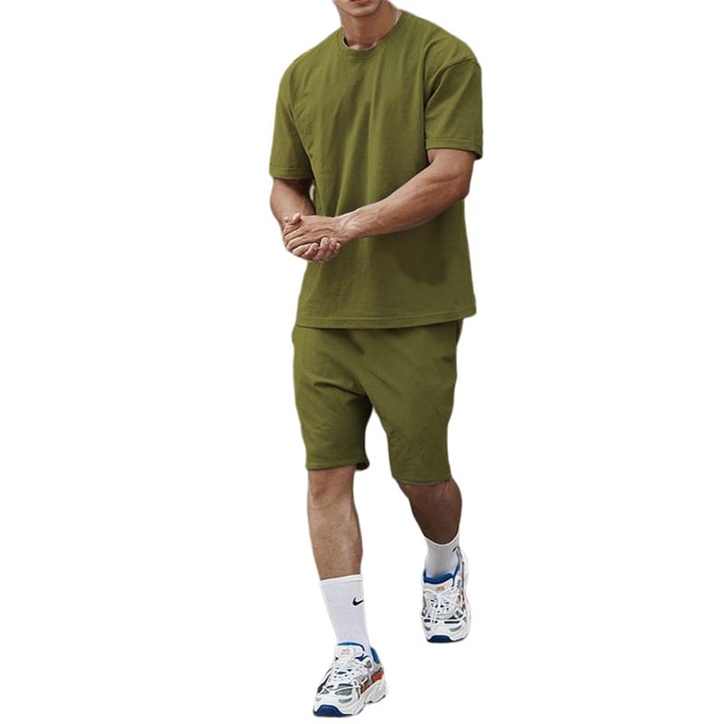 Tenue d'été 2 pièces pour homme pour le sport et jogging vert